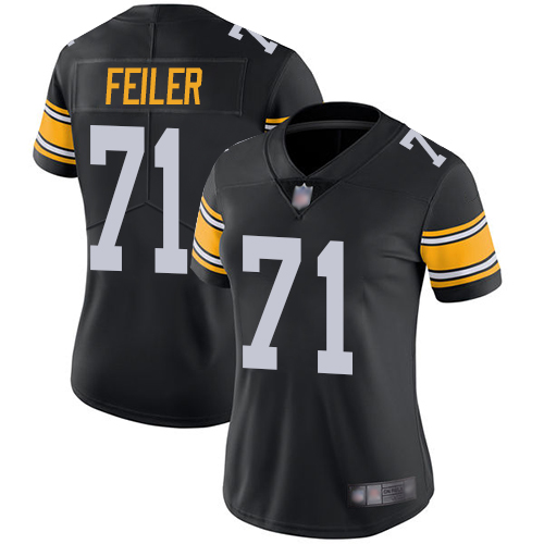 Women Pittsburgh Steelers Football 71 Limited Black Matt Feiler Alternate Vapor Untouchable Nike NFL Jersey